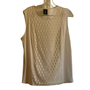 George White Sleeveless Blouse Size L